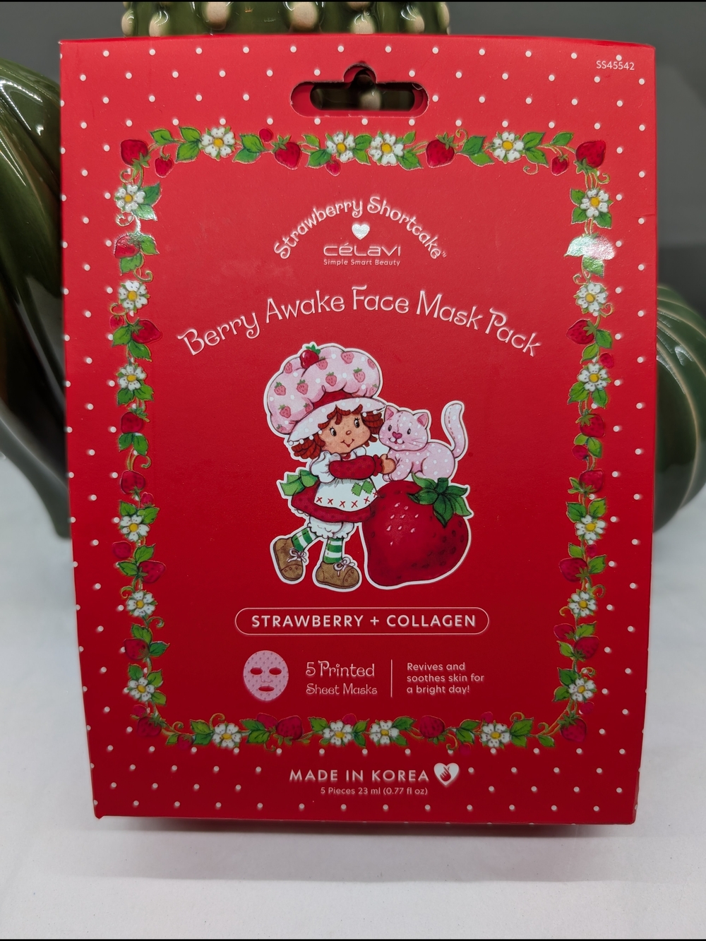 Celavi Strawberry Shortcake Awake Face Mask 5-Pack 🍓🍓🍓